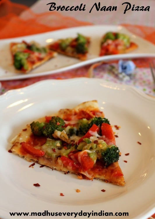 broccoli naan pizza