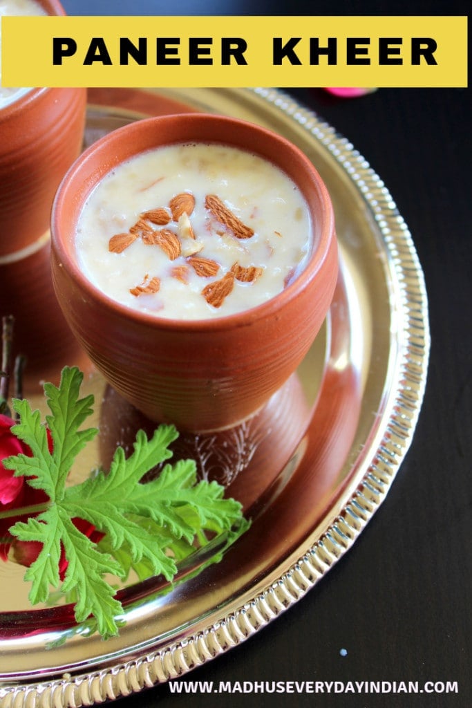 how to make quick and easy paneer kheer recipe. Paneer kheer is a indian dessert made with cottage cheese. Its a easy seet recipe to make for diwali, navratri and holi. #kheer #paneer #cottagecheese #diwali #indiansweet