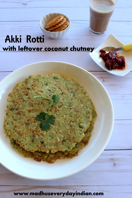 akki rotti with left over coconut chutney. rice flour roti with left over chutney is a popular and staple karnataka breakfast and snack recipe. #rotti #akki #riceflour #leftover #karnataka