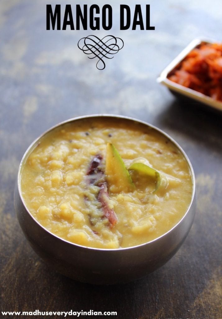 mamidikaya pappu or mango dal is a tangy dal amde with raw green mango and toor dal.