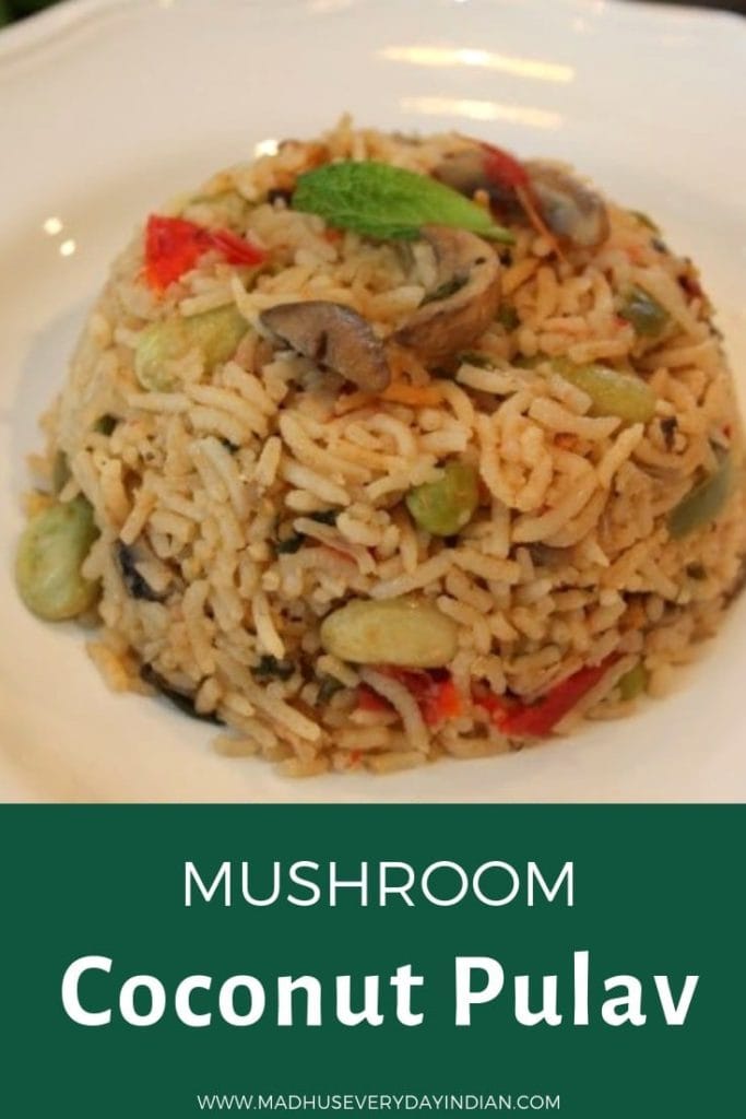 mushroom coconut pulav recipe