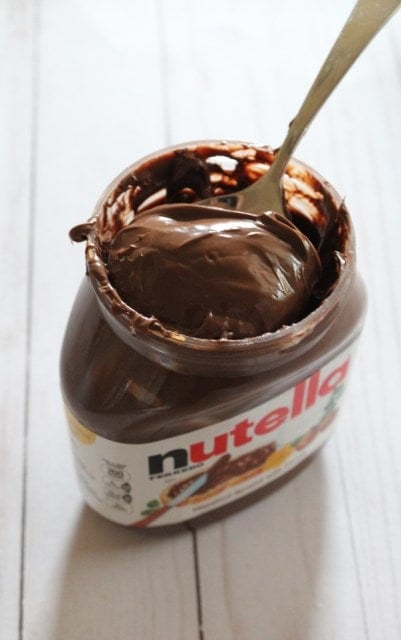 nutella scooped in a spoon
