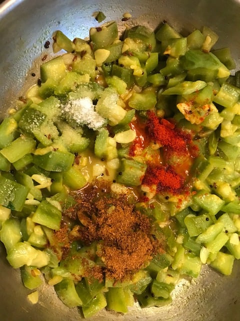 ridge gourd curry with spices