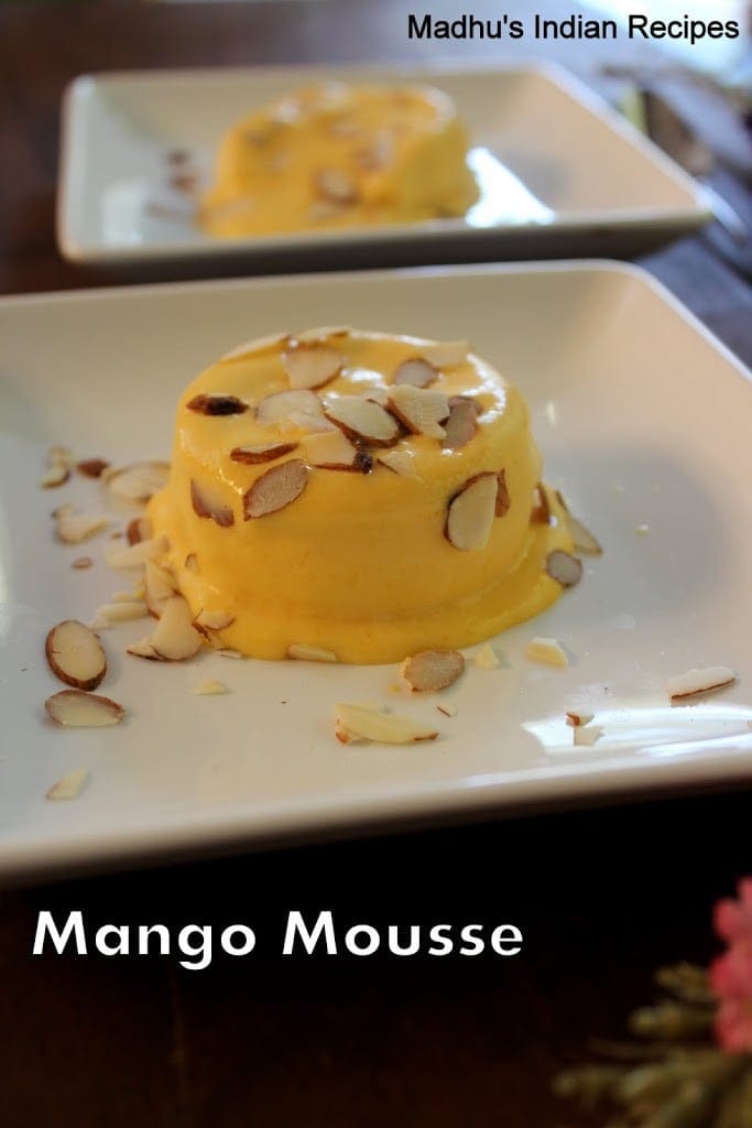 Mango Mousse Recipe- This creamy mango mousse recipe is very easy to make. Its an egg less recipe, no gelatin or agar agar is used. 