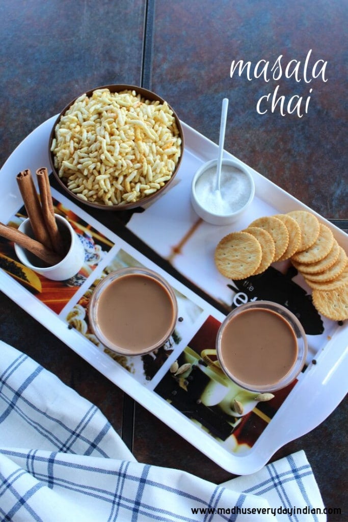 masala chai with sugar and biscuit