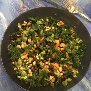 barley, kale and blackbean salad