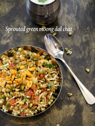 Sprouted green moong dal chat