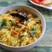 lemon rice with onion and carrot is a easy lunch box recipe