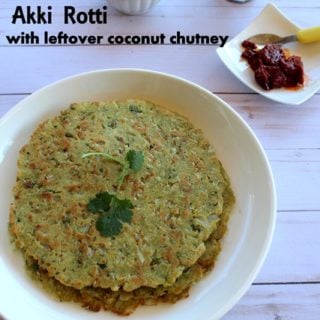 akki rotti with left over coconut chutney. rice flour roti with left over chutney is a popular and staple karnataka breakfast and snack recipe. #rotti #akki #riceflour #leftover #karnataka