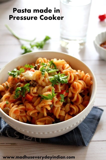 pressure cooker pasta with parsley and cheese