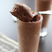 chocolate ricotta mousse served with a spoon
