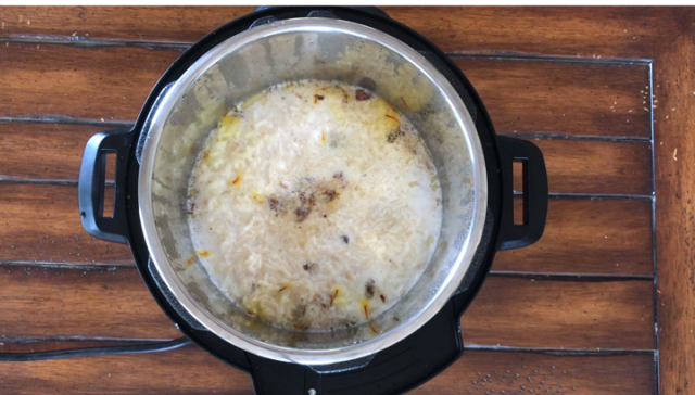 cooked rice kheer in the instant pot