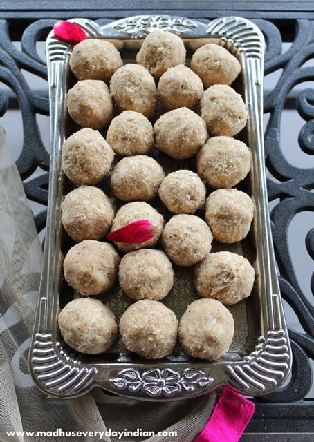 wheat ladoo with nuts and jaggery
