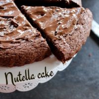 a slice pf nutella chocolate cake