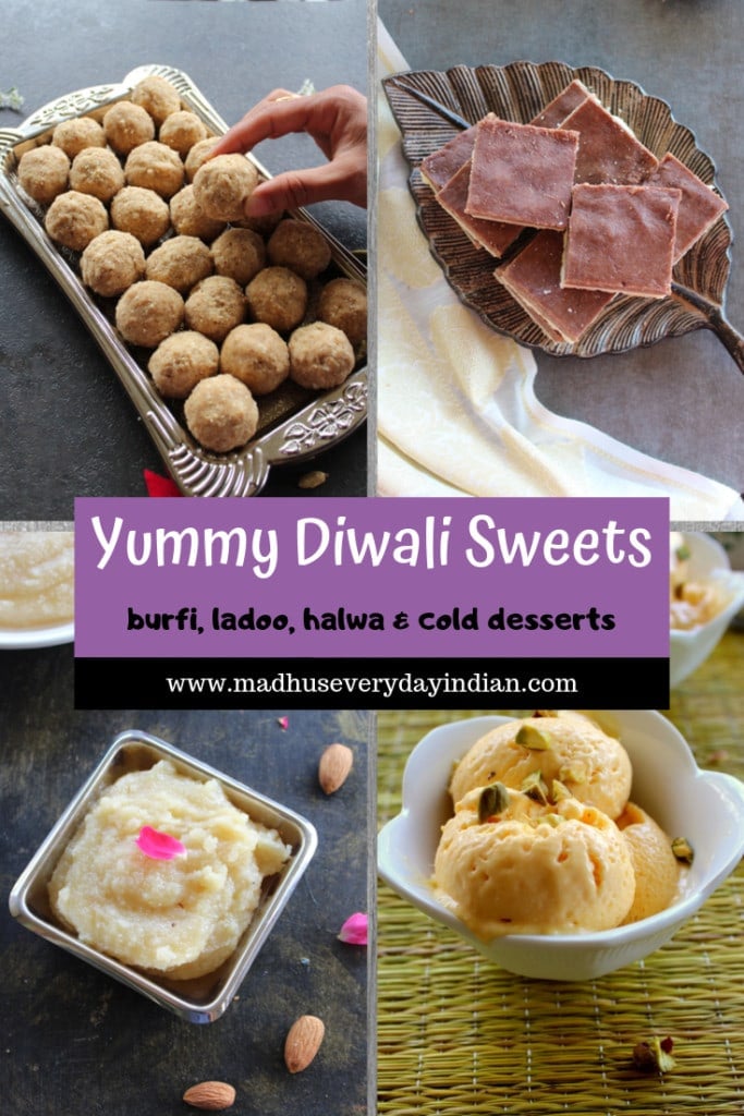 collection of Indian sweets for diwali