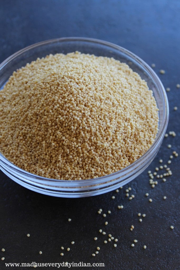 millets in a glass bowl