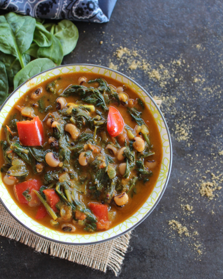 spinach stew in a bowl