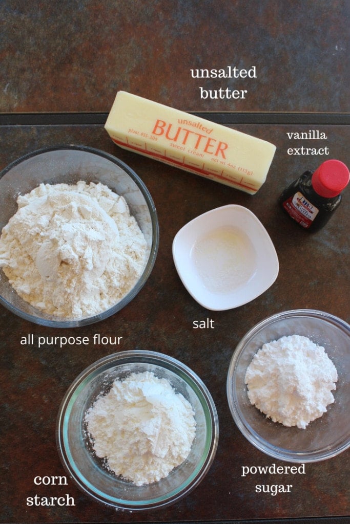ingredients needed to make snow ball cookies