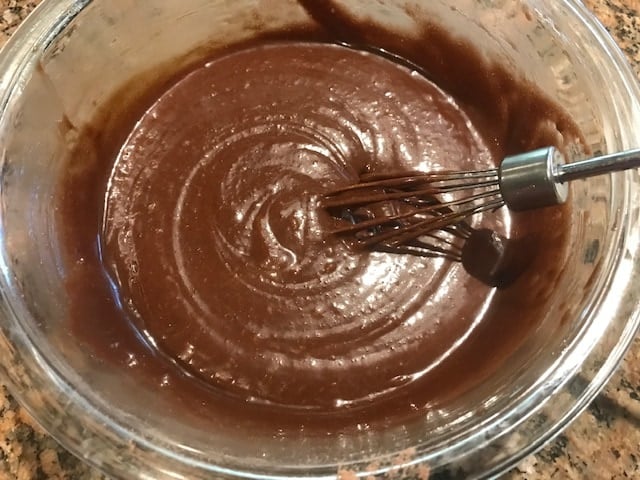 brownie batter ready to be baked