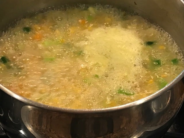 corn soup boiling