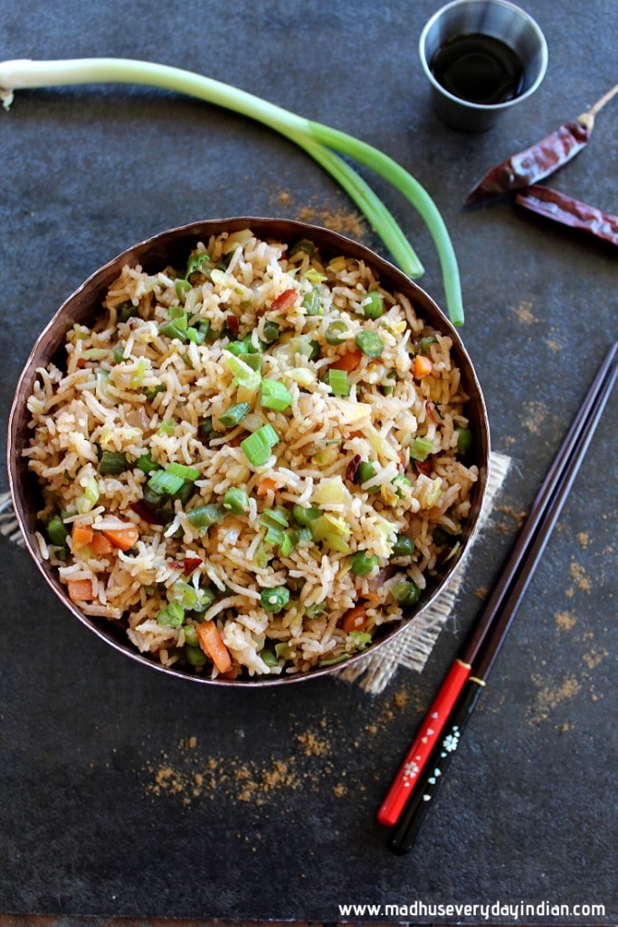 Indian Fried Rice | Indo Chinese Veg Fried Rice | Madhu's Everyday Indian