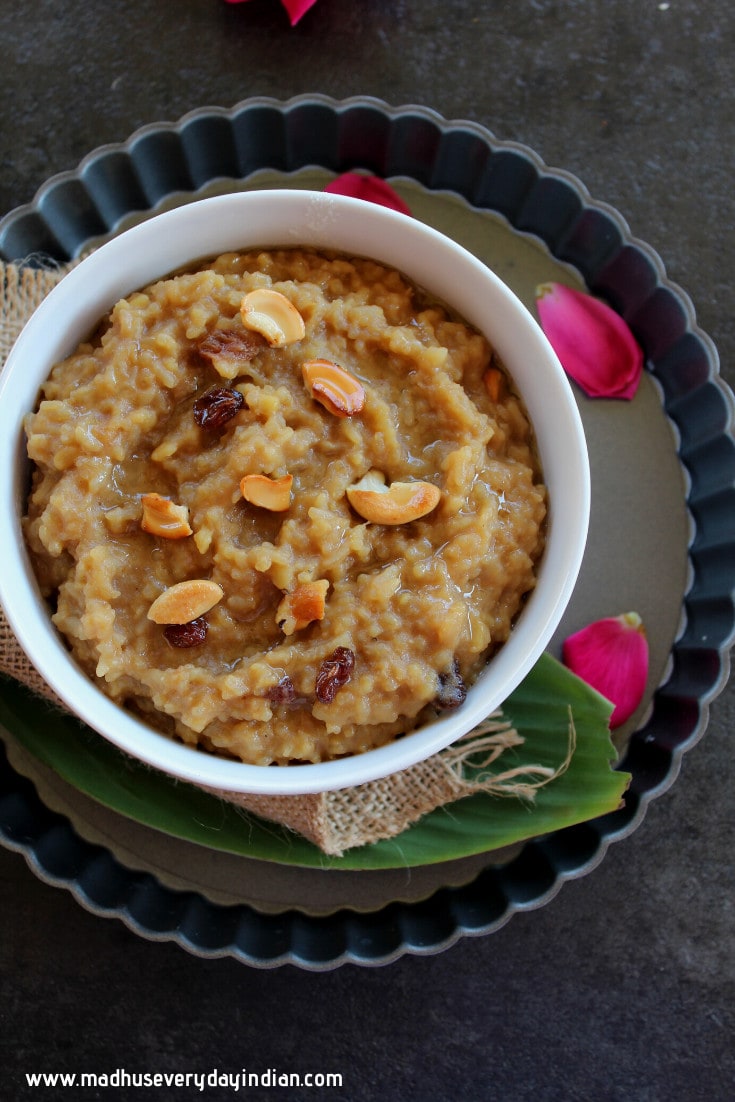 Easy Instant Pot Sweet Pongal - Madhu's Everyday Indian