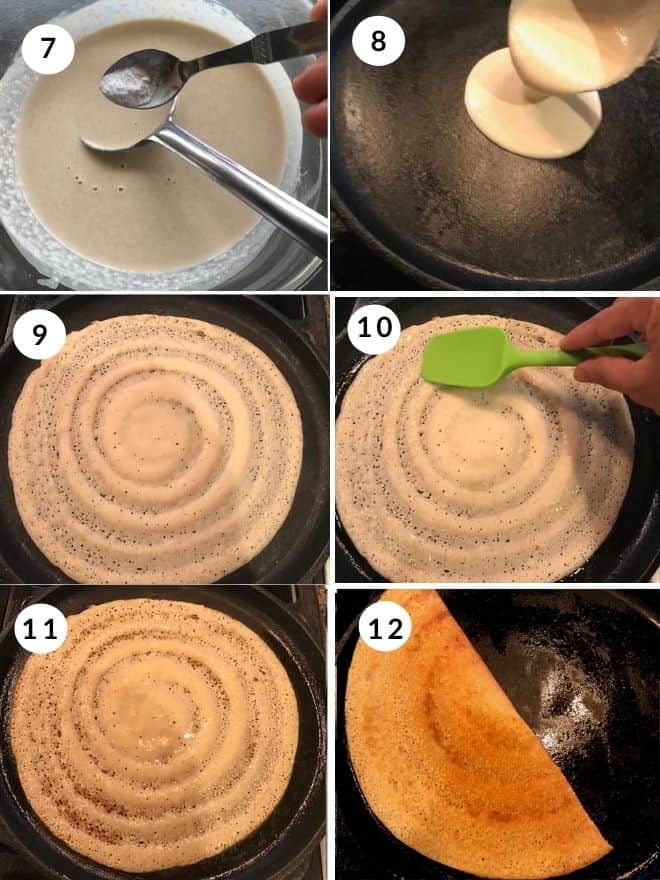 how to make atta dosa in a cast iron skillet