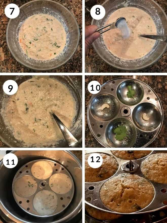 oats idli steamed in the instant pot