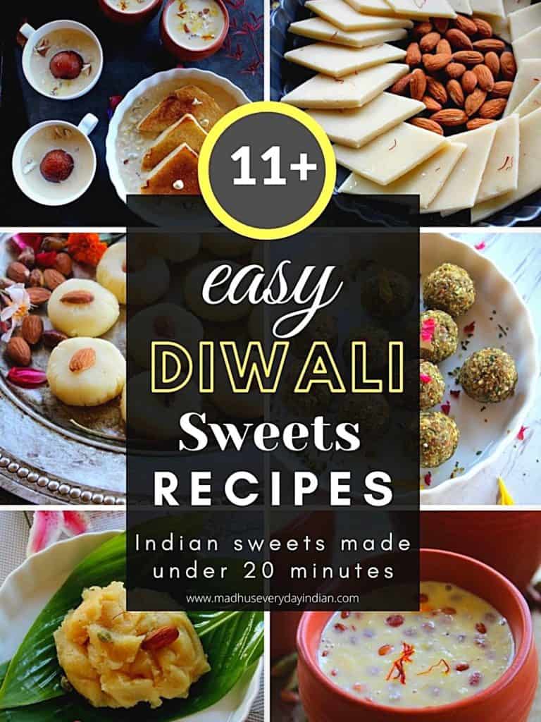 6 images of the collection of easy diwali sweets