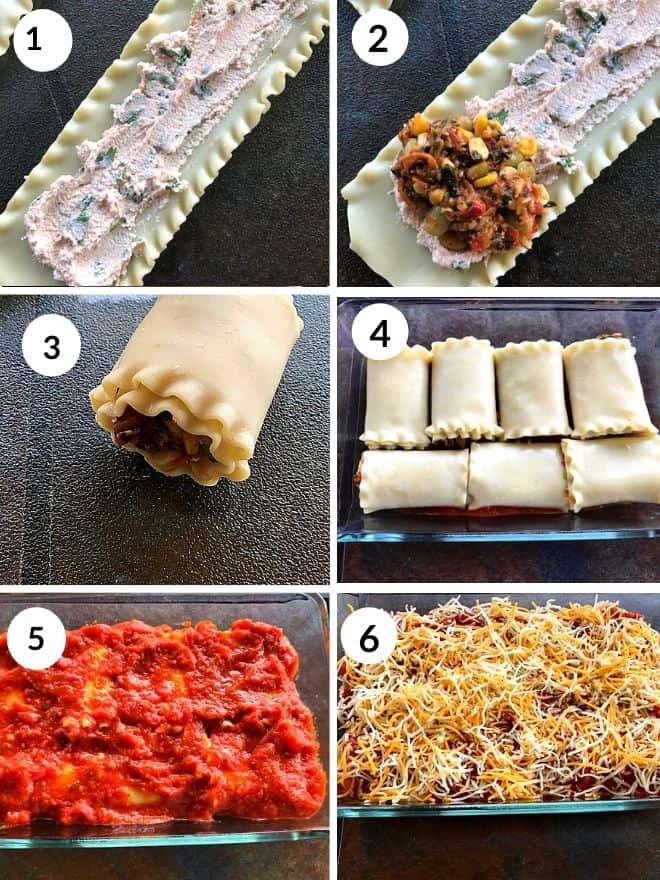ricotta cheese and veggie filling rolled with lasagana sheet and baked in the oven 