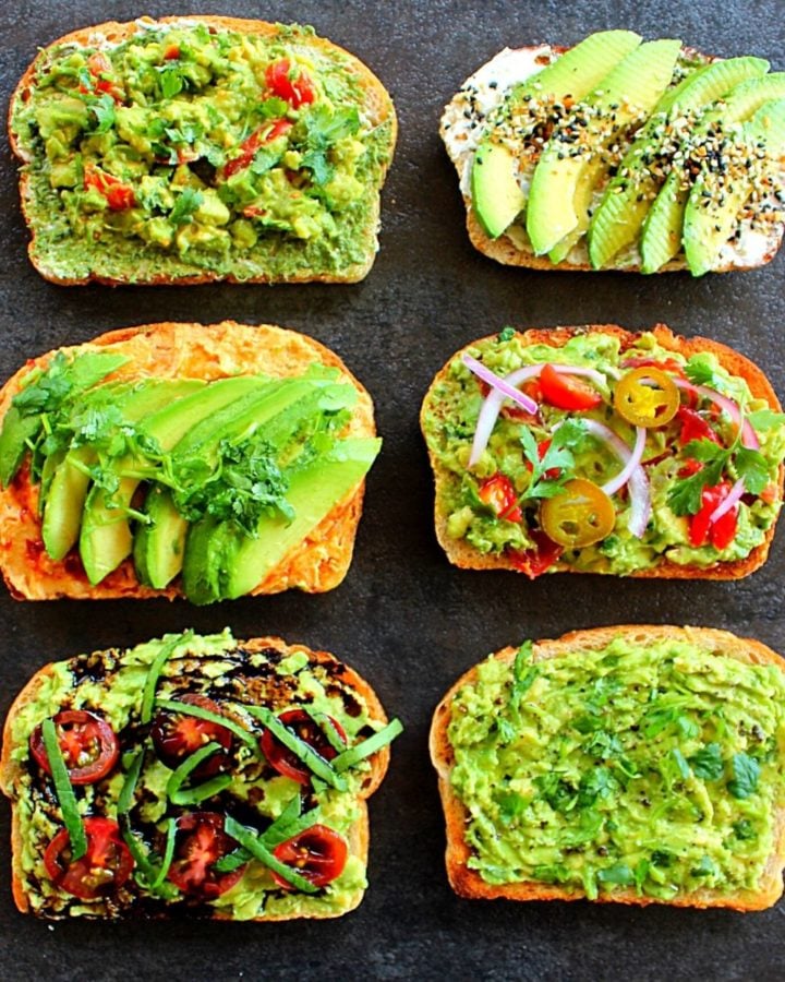 picture of 6 ways to serve avocado toast