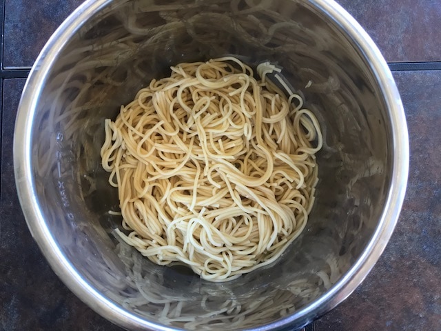 cooked spaghetti in the instant pot