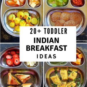4 pic collage of healthy indian toddler breakfast recipes