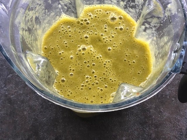 pureed mango, mint and ate mixture