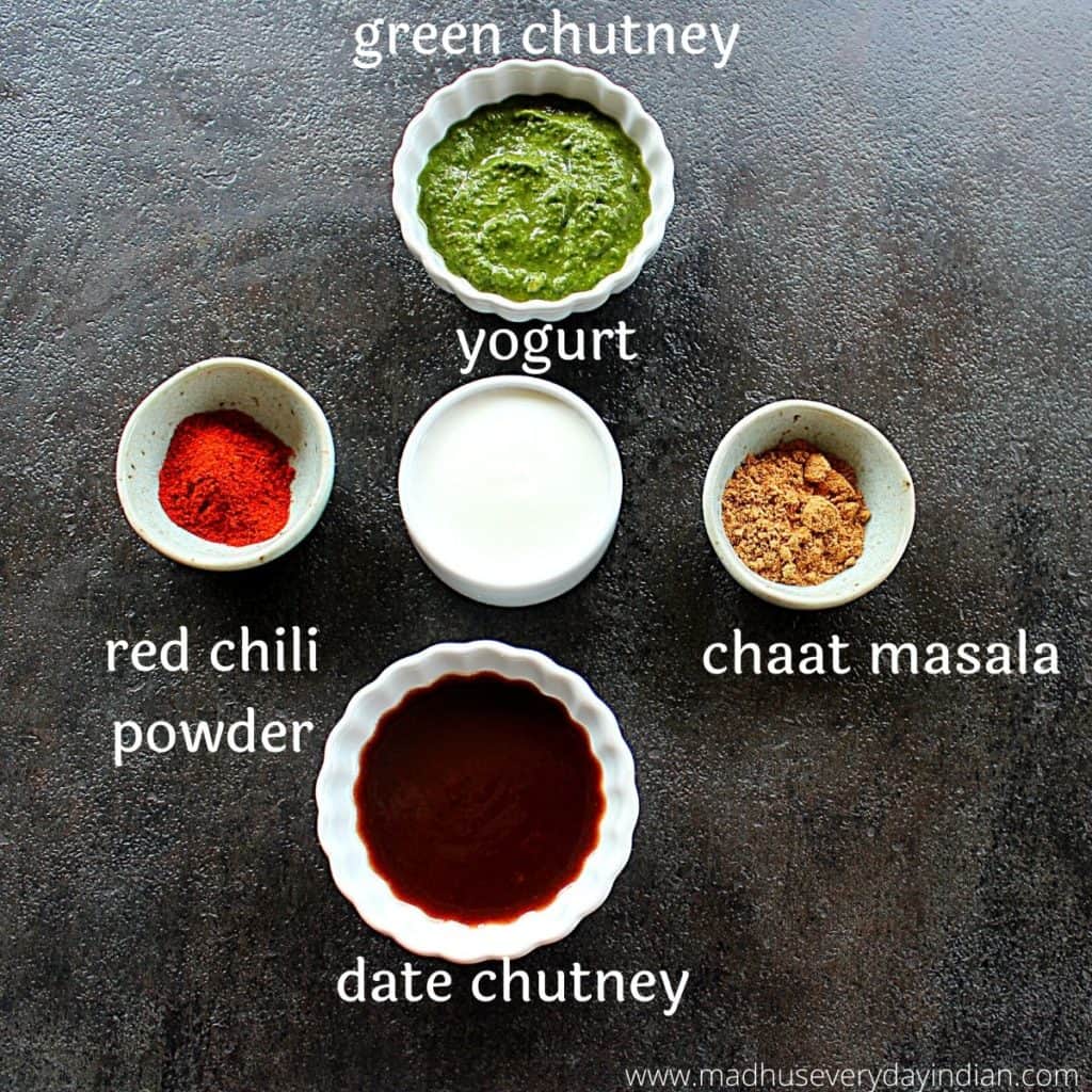 icture of the ingredients needed to make chaat 