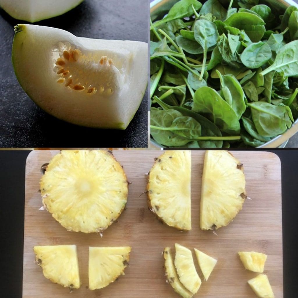 pic od ash gourd, spinach and pineapple