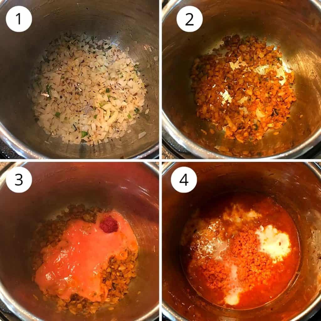 sautéing onion, spices and tomato in instant pot