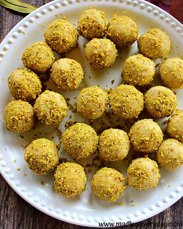 24 ladoo served in a big white plate