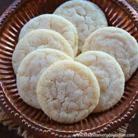 eggless sugar cookies placed in a plate