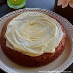 simple carrot cake topped with velvety cream cheese frosting