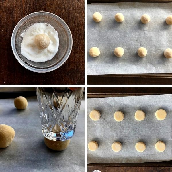 coat the dough with sugar and place them on parchment paper