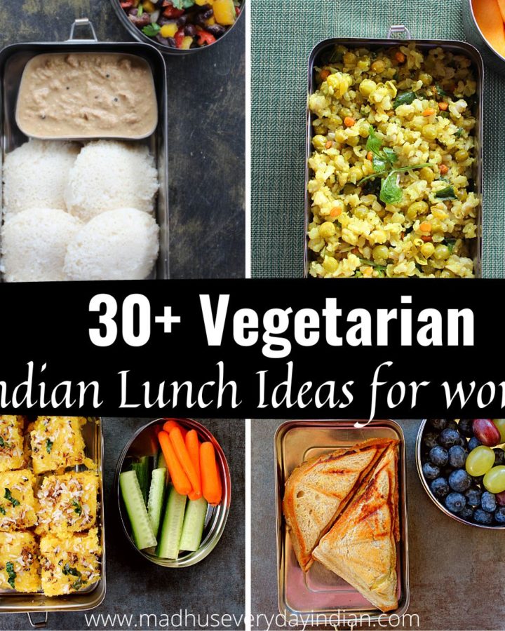 collage of office lunch ideas indian