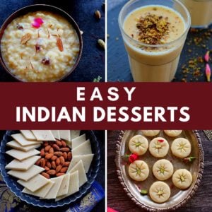 collage of 4 indian desserts