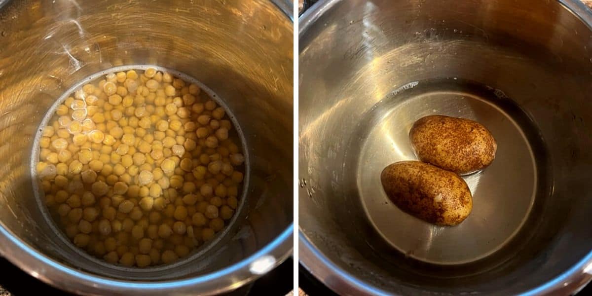 chickpeas and potato cooked in the instant pot