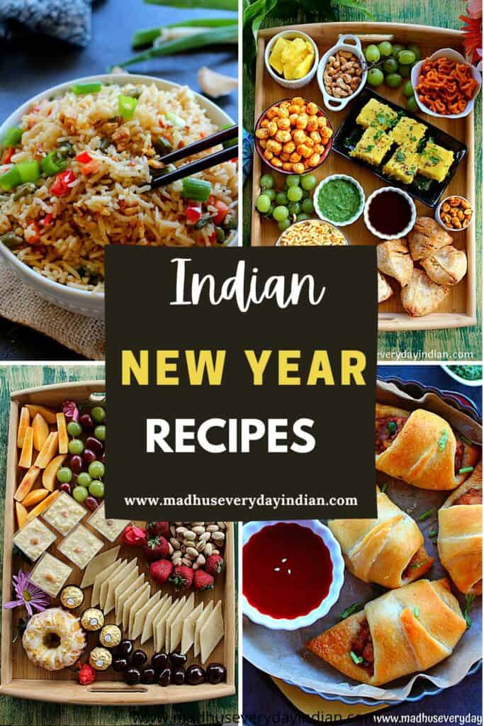 collage of indian new year recipes