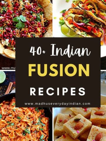 collage of 4 indian fusion recipes