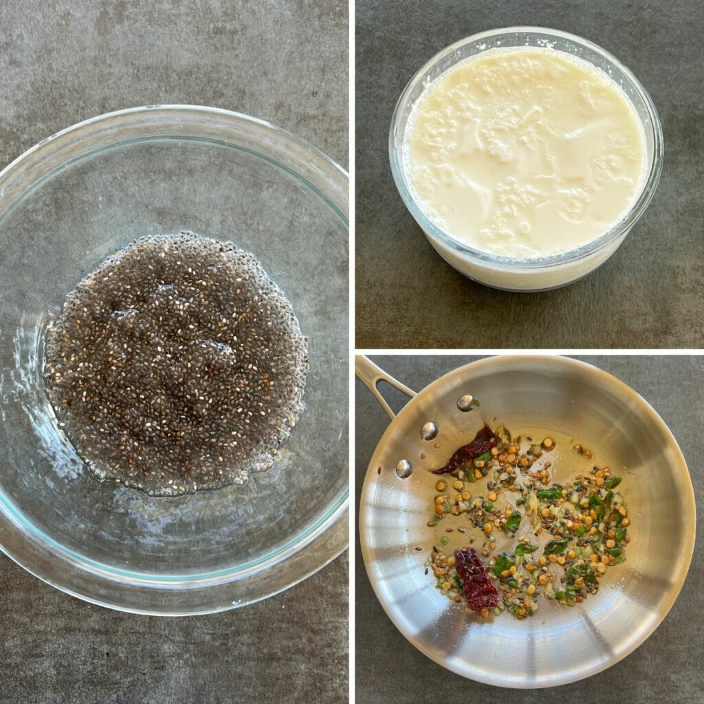 soaked chia, yogurt and tempering in the picture