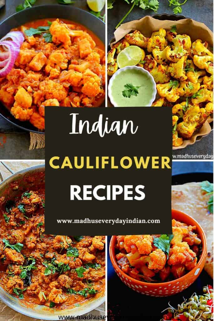 collage of indian cauliflower recipes