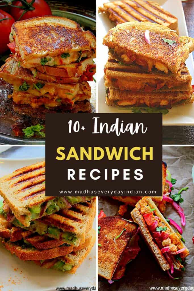 collage of indian sandwich recipes