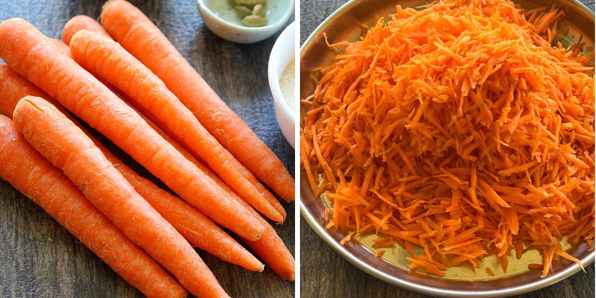 whole carrot and peeled  carrots